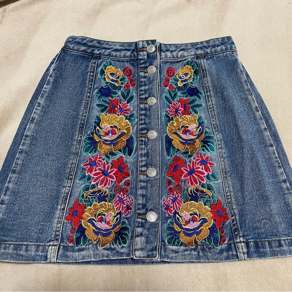 Signature8 | Skirts | Embroidered Aline Floral Mini Skirt